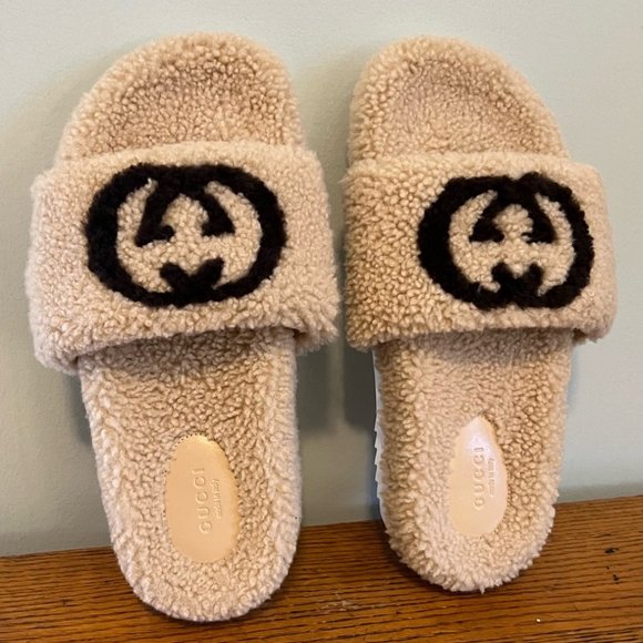 GUCCI Wool Slide Sandals - EXCELLENT CONDITION Size EU39/US9 - Picture 3 of 11